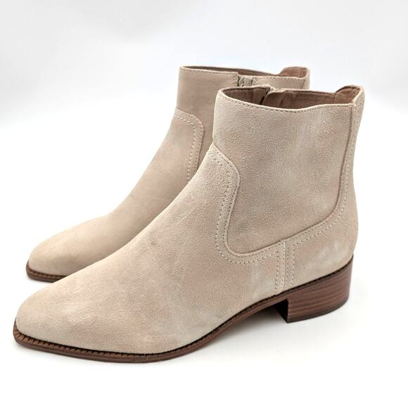 Cole Haan Naia Pointed Toe Block Heel Booties Women's Light Beige Size US7.5B - Picture 1 of 10